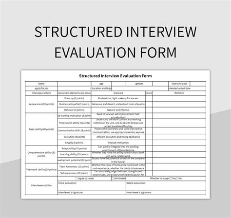 Toradh íomhá ar Sample Interview Standards Guide Sheet