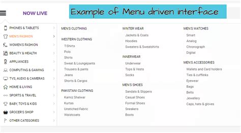 Image result for Menu User Interface
