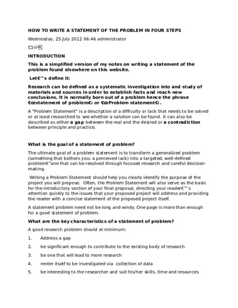 Bildergebnis für Paragraph Form Statement of the Problem Example