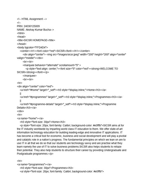 Image result for HTML Web Page Assignment