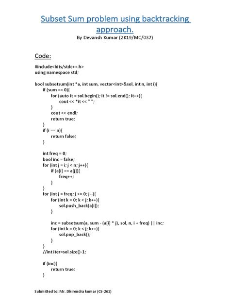 Sum of Subsets Problem in Daa Using Backtraking に対する画像結果