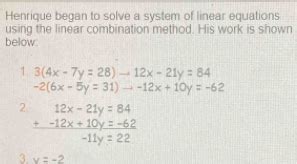 Afbeeldingsresultaten voor Linear Combination Method System of Equations