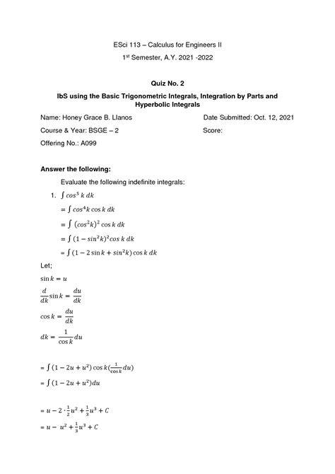 Toradh íomhá ar Trigonometric Integrals Practice Problems