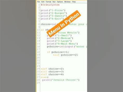 Image result for How to Do a Menu in Python