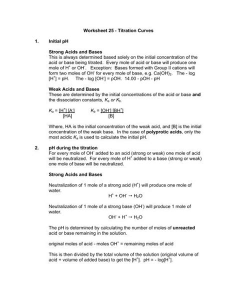 Image result for Acid-Base Titration Calculation Worksheet