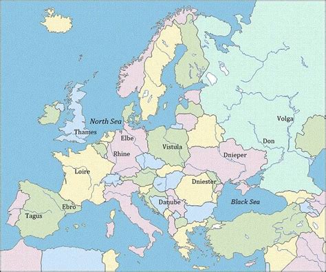 Image result for Europe Rivers Map with States