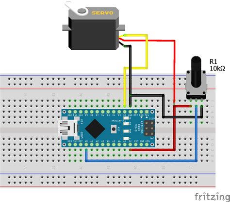 Image result for Controling a Servo with a Potentiometer Arduino