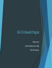 Image result for Program Components Example in All of Us Research