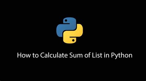 Image result for List Sum Funciton Python