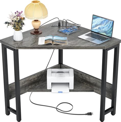 Toradh íomhá ar Small Corner Computer Desk with Keyboard Tray