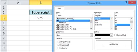 Image result for Excel Insert Superscript