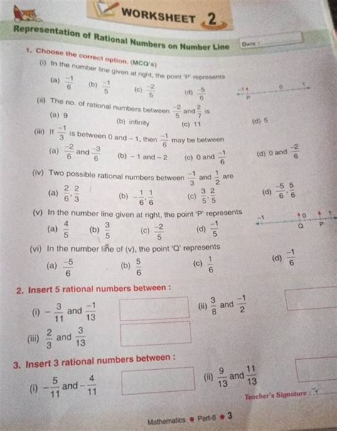 Image result for Rational Numbers On a Number Line Worksheet