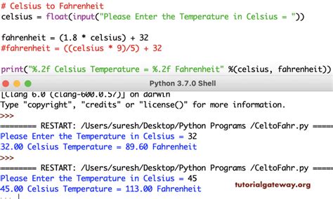 Python Code for Converting Temperature に対する画像結果