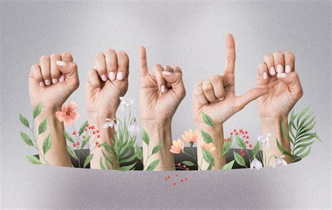 Hand Lips Flower Drawing Sign Language に対する画像結果