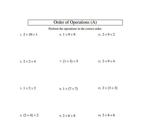 Toradh íomhá ar Exponents Order of Operations Worksheet with Answers