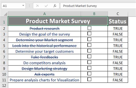 How to Create Checklist in Excel に対する画像結果