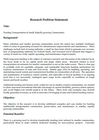Image result for Problem Statement in Research Proposal Sample