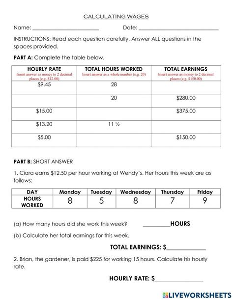 Computing Wages Worksheet に対する画像結果