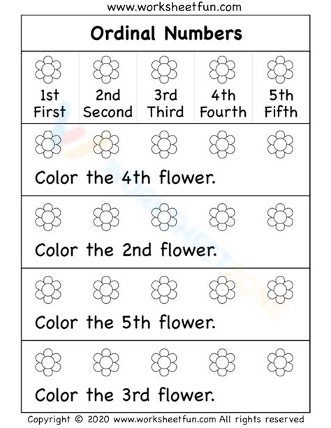 Image result for Ordinal Numbers Worksheet