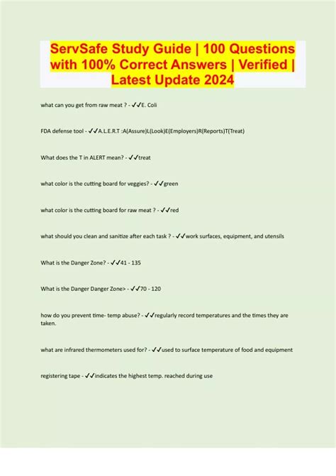 ServSafe Study Guide Answers に対する画像結果