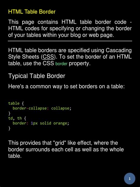 Image result for HTML Table Border Multiple Colors