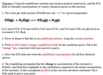 Image result for Equilibrium Constant Using Ice Table
