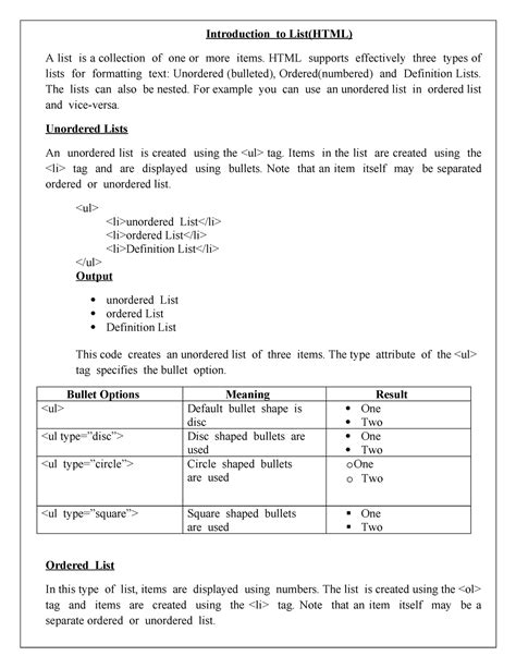 Image result for HTML List Works