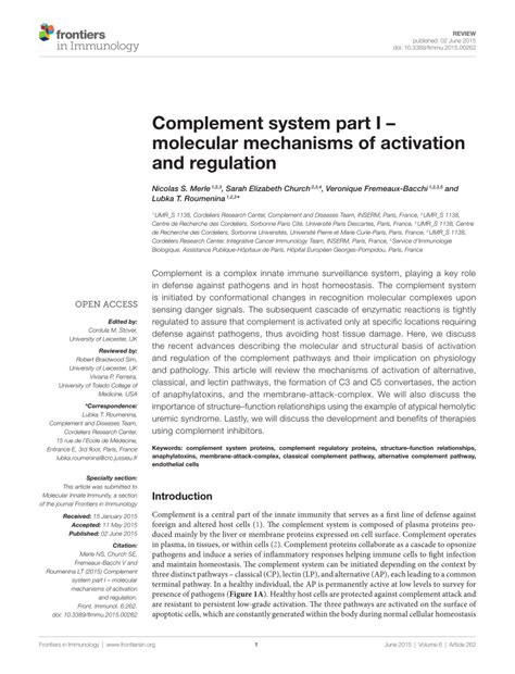 Image result for Complement System Molecular