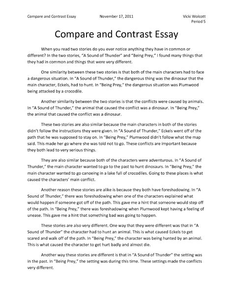 Image result for Sample Essay On Comparision Essay