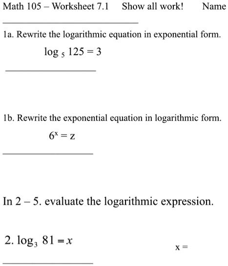 Logarithm To Exponential Form