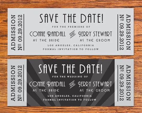 Toradh íomhá ar Save the Date Ticket Template Corpse Bride