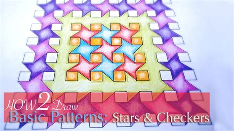 How To Draw Simple Geometric Patterns: Stars and Squares - YouTube
