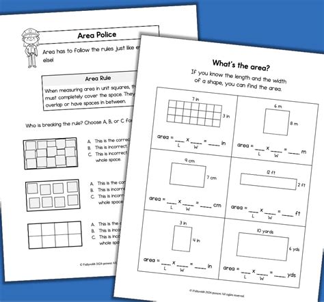3rd Grade Area Math に対する画像結果