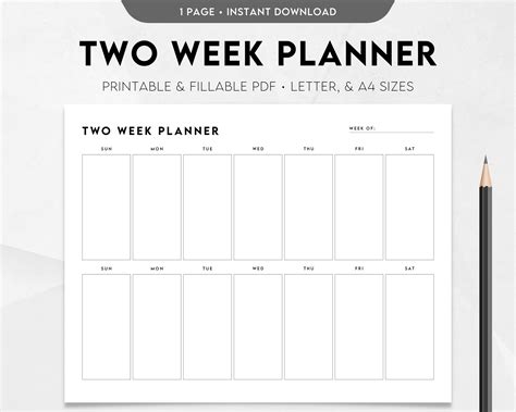 Image result for Printable 2 Week Work Schedule