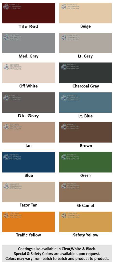 Image result for Cement Floor Color Chart
