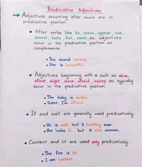 Afbeeldingsresultaten voor Predicative Adjective