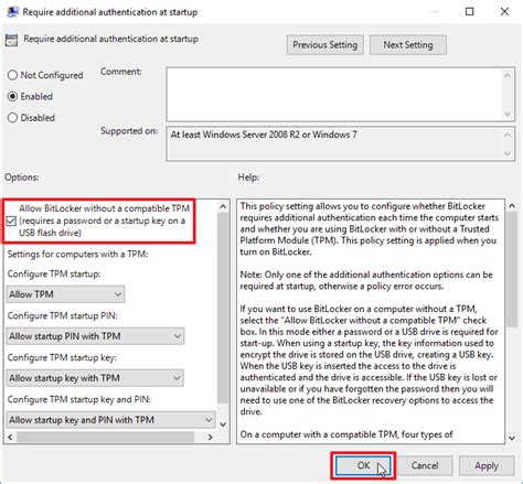 BitLocker Drive Encryption in Local Group Policy Editor に対する画像結果