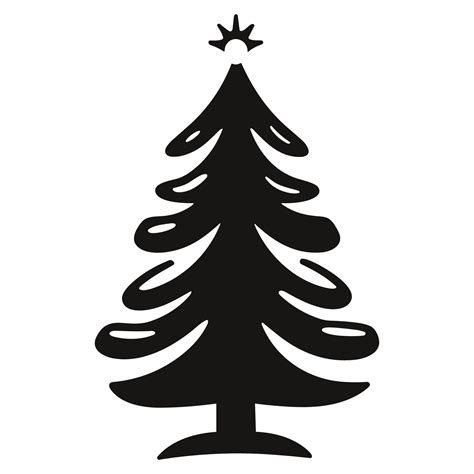 A Christmas Decorative tree silhouette outline vector free 35062123 ...
