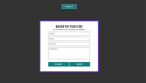 Toradh íomhá ar Pop Up Contact Form HTML