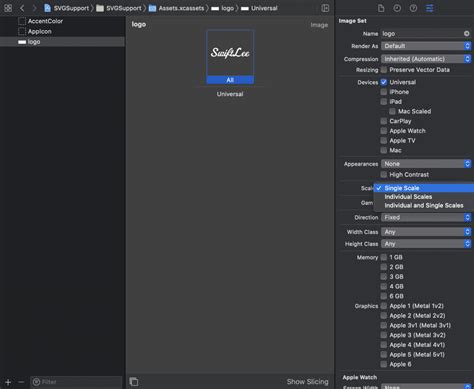 Toradh íomhá ar Xcode SVG