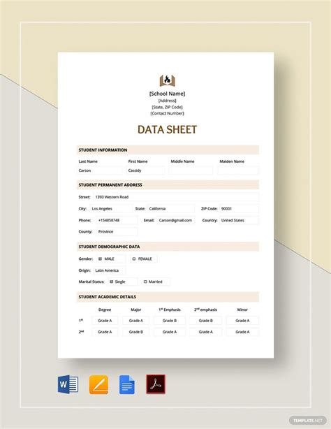 Image result for Data Sheet Excel-Format