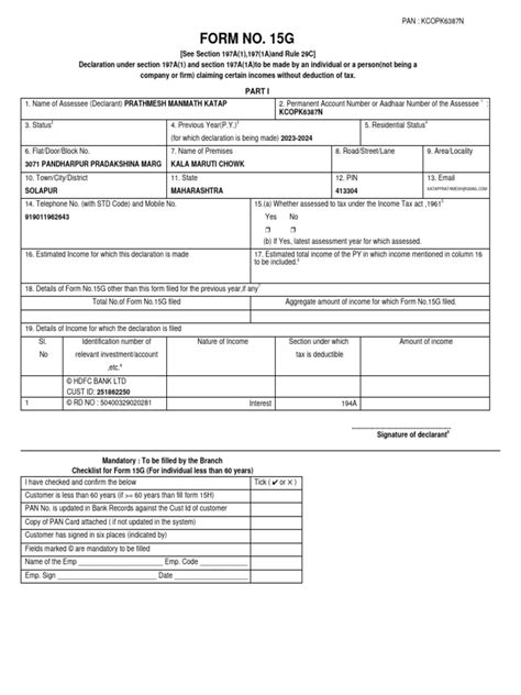How to File Form 15G に対する画像結果