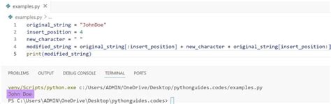 Python Insert in Strings Program に対する画像結果