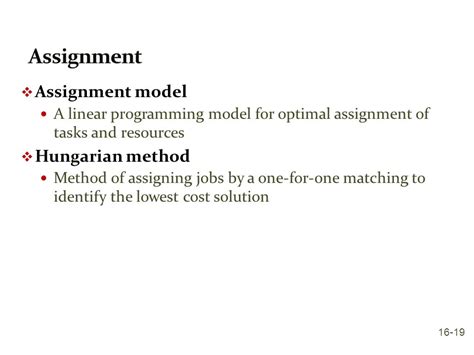 Image result for Assignment Method Scenario