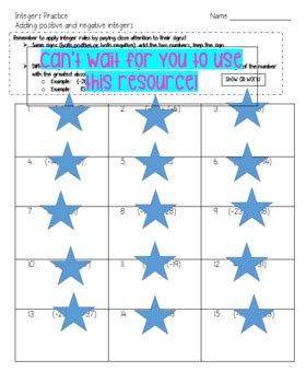 Adding Positive and Negative Integers Chart に対する画像結果