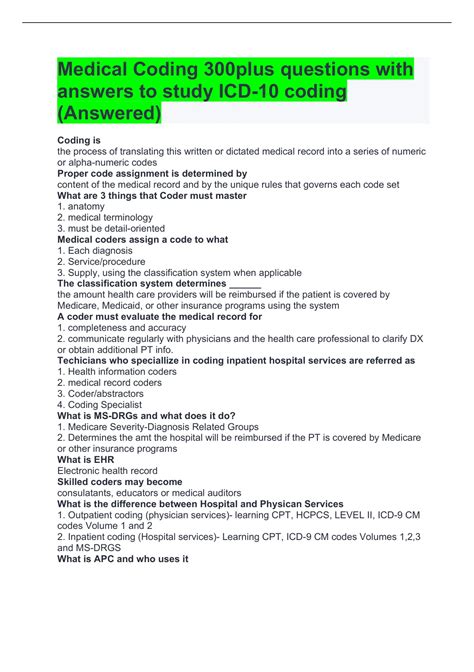 Image result for CPT Medical Coding Questions and Answers