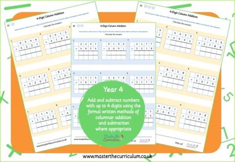 Column Addition 4 Digit Template に対する画像結果