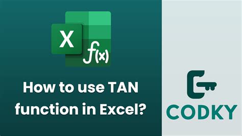 How to use TAN function in Excel? - Codky