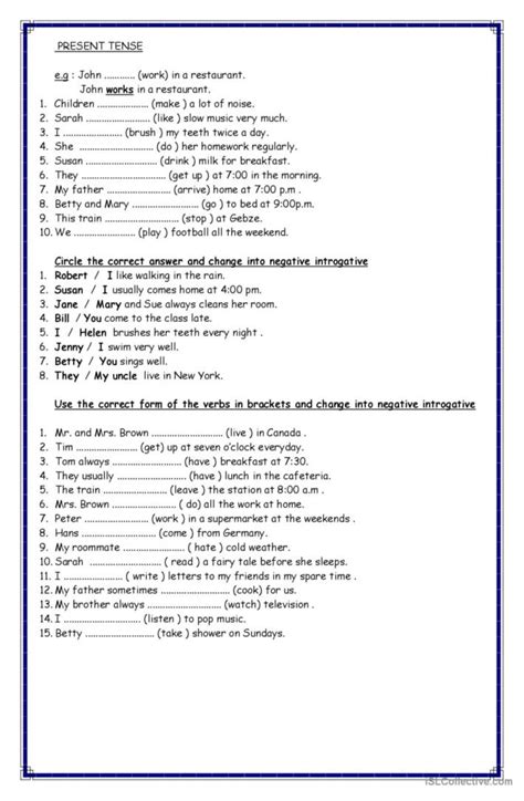 Image result for Present Simple Negative Form Worksheet