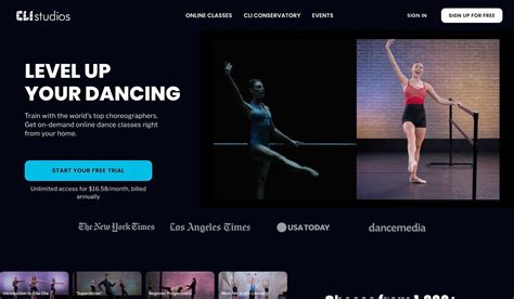 Toradh íomhá ar Dance Studio Website Examples